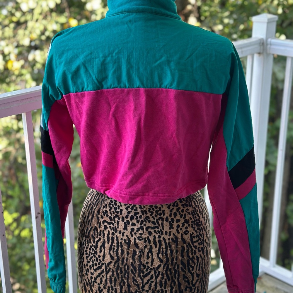 Adidas Teal and Pink Cropped Sweatshirt - Picture 10 of 10